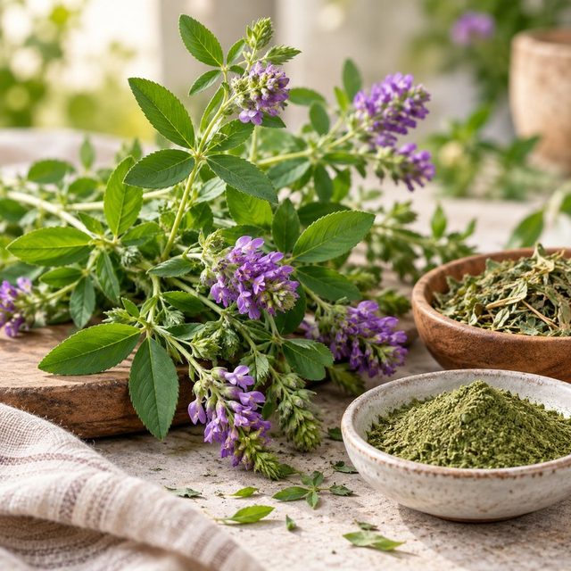 Pucuk dan daun alfalfa